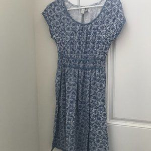 Sahalie cotton knit blue print dress